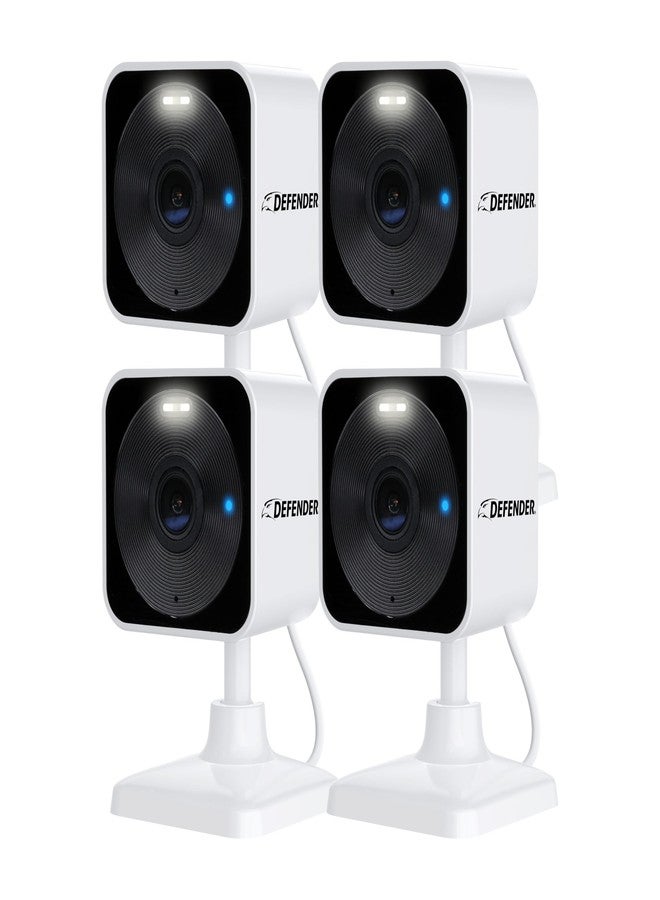 Defender GO 2K AI Powered WiFi Indoor/Outdoor Home, Business, Pet, Baby Security Camera, AI Detection, Dual Band, Spotlight/Siren, Color Night Vision, 2-Way Talk, Works with ClearVu App, 4 Pack - Image 1